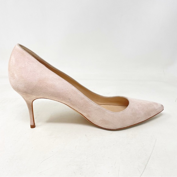 Manolo Blahnik Nude Suede Pumps Women's Size 39.5 - Picture 8 of 9